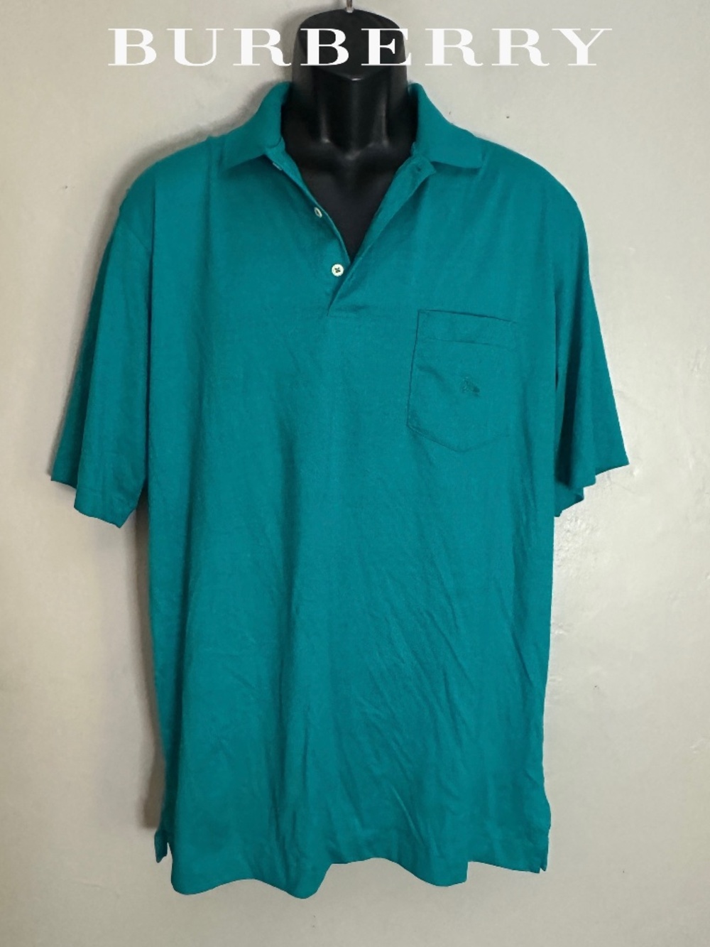 Burberry Vintage Pocket Polo Large Gently worn Made in USA 100% pima cotton